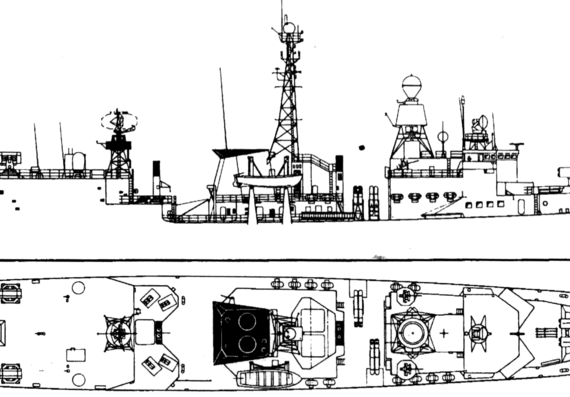 Корабль FGS Bremen F122 [Frigate] (1997) - чертежи, габариты, рисунки